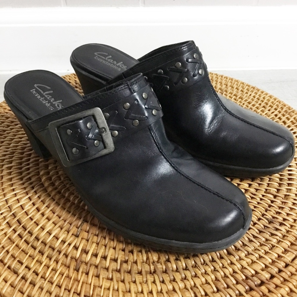 Clarks Bendables Heels Leather Shoes Size 7.5